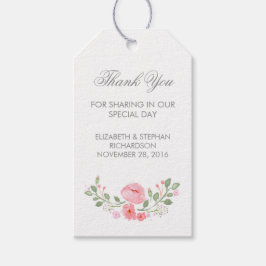 Waterverf Bloemen Bruiloft Labels Cadeaulabel