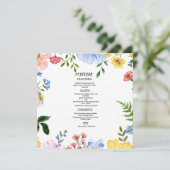 Waterverf Bloemen Bruiloft Menu (Staand voorkant)