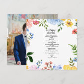 Waterverf Bloemen Bruiloft Menu (Voorkant / Achterkant)