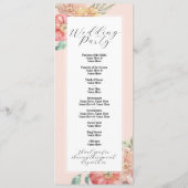 Waterverf Bloemen Bruiloft Menu Ceremonie Details (Achterkant)