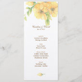 Waterverf Bloemen Bruiloft Menu Kaart (Voorkant)