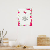 Waterverf Bloemen Bruiloft Op Maat Gemaakte Liefde Poster (Keuken)