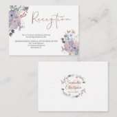 Waterverf Bloemen Bruiloft Receptie Details Informatiekaartje (Voorkant / Achterkant)