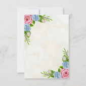 Waterverf Bloemen Bruiloft Receptie Kaart (Achterkant)