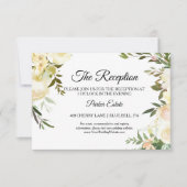 Waterverf Bloemen Bruiloft Receptie Kaart (Voorkant)