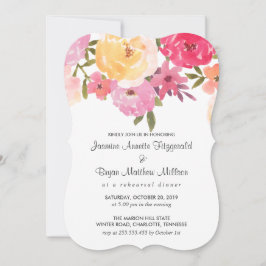 Waterverf Bloemen bruiloft repetitie diner Kaart