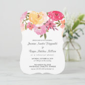 Waterverf Bloemen bruiloft repetitie diner Kaart (Staand voorkant)