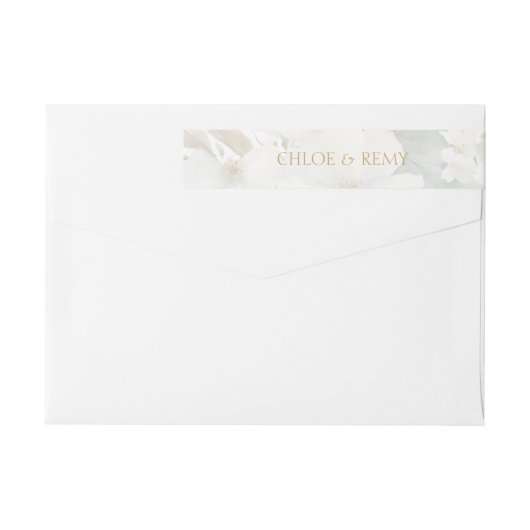 Waterverf Bloemen Bruiloft Retouradres Label (Achterkant)