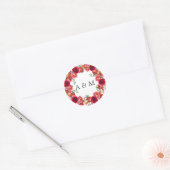 Waterverf Bloemen Bruiloft Ronde Sticker (Envelop)