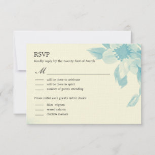 Waterverf Bloemen Bruiloft RSVP Kaart