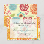 Waterverf Bloemen Bruiloft Uitnodiging (Voorkant / Achterkant)