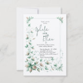  Waterverf Bloemen bruiloft uitnodiging (Voorkant)