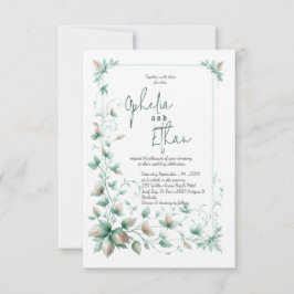  Waterverf Bloemen bruiloft uitnodiging