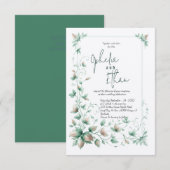  Waterverf Bloemen bruiloft uitnodiging (Voorkant / Achterkant)