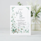  Waterverf Bloemen bruiloft uitnodiging (Staand voorkant)