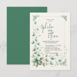Waterverf Bloemen bruiloft uitnodiging