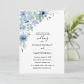 waterverf bloemen bruiloft uitnodiging (Staand voorkant)