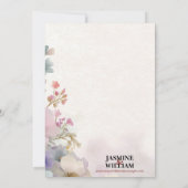 💐 Waterverf Bloemen bruiloft uitnodiging 💌🌿 (Achterkant)
