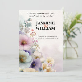 💐 Waterverf Bloemen bruiloft uitnodiging 💌🌿