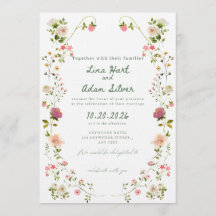 Waterverf Bloemen Bruiloft Uitnodiging Template