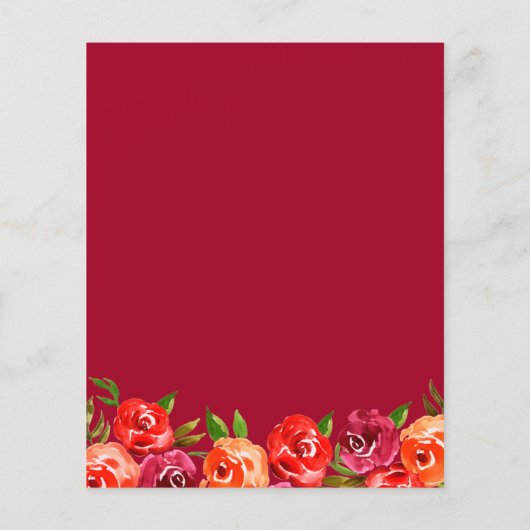 Waterverf bloemen bruiloft uitnodigingen (Achterkant)