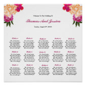 Waterverf Bloemen Bruiloft Zitkaarten Poster (Voorkant)