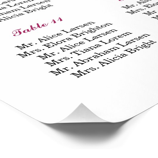 Waterverf Bloemen Bruiloft Zitkaarten Poster (Hoek)