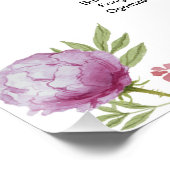 Waterverf Bloemen Bruiloft Zitkaarten Poster (Hoek)