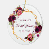 Waterverf bloemen bruiloftsfeest bruin goud keramisch ornament (Links)