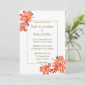 Waterverf Bloemen Bruiloftsinvitaties Kaart (Staand voorkant)