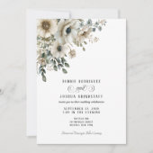 Waterverf Bloemen Bruiloftsinvitaties Kaart (Voorkant)