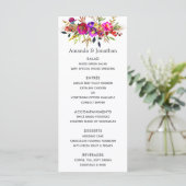 Waterverf Bloemen Bruiloftsmenu Menu (Staand voorkant)