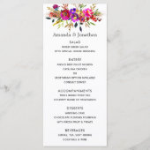 Waterverf Bloemen Bruiloftsmenu Menu (Voorkant)