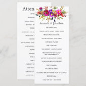 Waterverf Bloemen Bruiloftsprogramma Programmakaart (Voorkant / Achterkant)