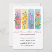 Waterverf Bloemen Brushstroke Verjaardagsuitnodigi Feestdagenkaart (Voorkant)
