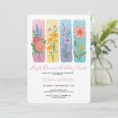 Waterverf Bloemen Brushstroke Verjaardagsuitnodigi Feestdagenkaart (Staand voorkant)