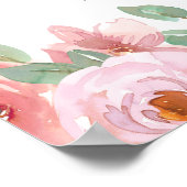 Waterverf Bloemen Burgundy Blush Elke Gelegenheid Poster (Hoek)