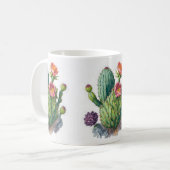 Waterverf Bloemen Cactus Succulent Plant Gift Koffiemok (Voorkant links)