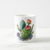 Waterverf Bloemen Cactus Succulent Plant Gift Koffiemok (Center)