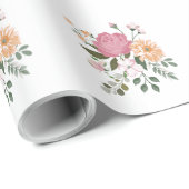 Waterverf bloemen cadeaupapier (Rol Hoek)