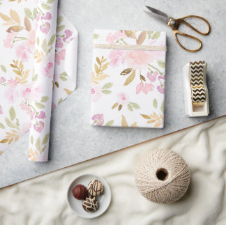 Waterverf Bloemen Cadeaupapier