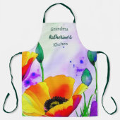 Waterverf Bloemen Californië Poppies Custom Schort (Voorkant)