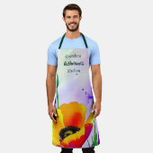 Waterverf Bloemen Californië Poppies Custom Schort (Gedragen)