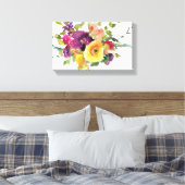 Waterverf bloemen canvas afdruk (Insitu (Slaapkamer))