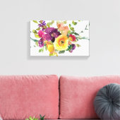 Waterverf bloemen canvas afdruk (Insitu (Woonkamer))