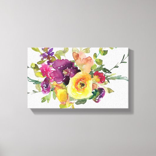 Waterverf bloemen canvas afdruk (Voorkant)
