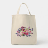 Waterverf bloemen Canvas tas (Achterkant)