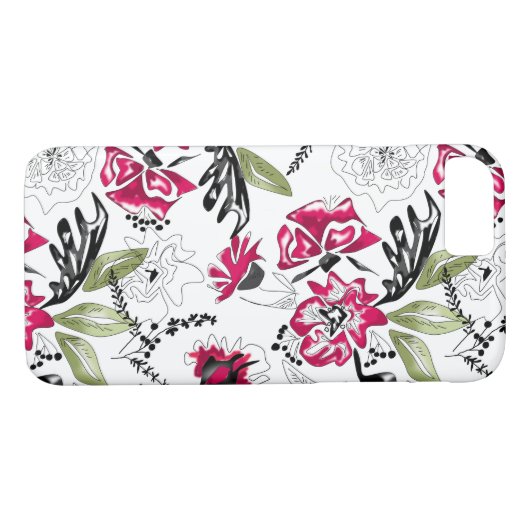 Waterverf bloemen Case-Mate iPhone case (Achterkant (Horizontaal))