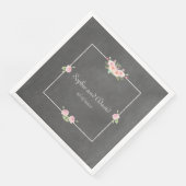  Waterverf bloemen Chalk Wedding Servetten (Hoek)