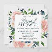 Waterverf Bloemen Charm Bruids Douche Invitation Kaart (Voorkant)